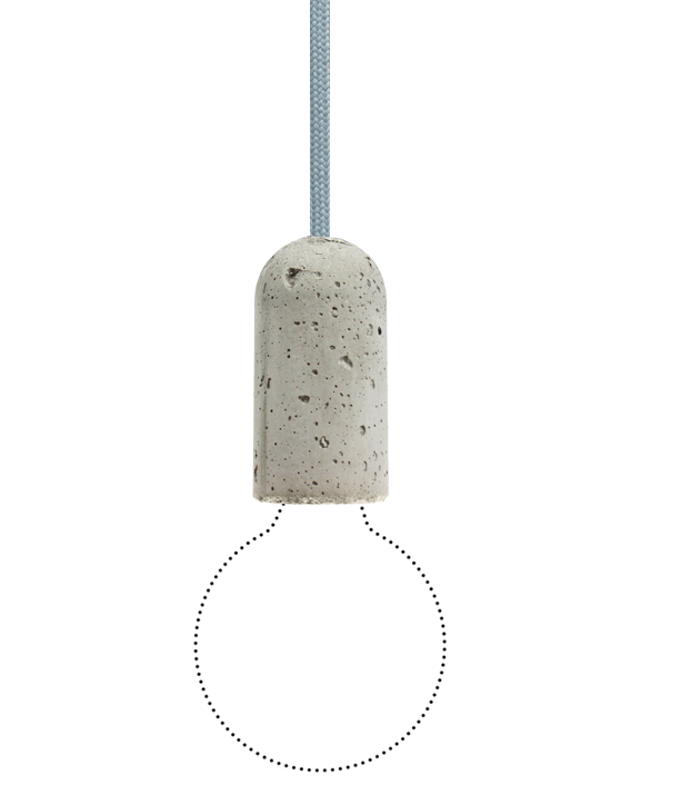 NUD BASE Beton Pendelleuchte pastellblau