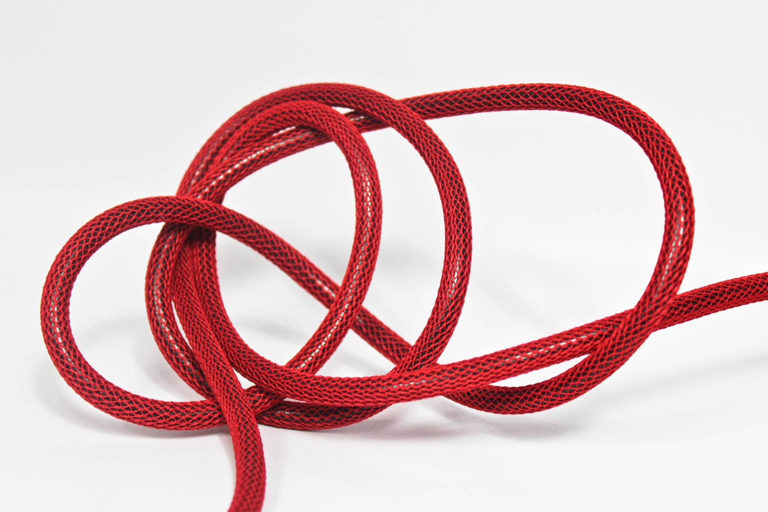 Textilkabel-Hängeleuchte Kunststoff rot netzartig