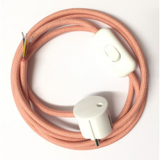 Anschlussleitung mit Schuko Stecker und Schnurschalter Lachs 3-adrig 2m
