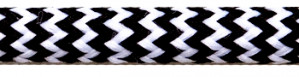 Textilkabel Schwarz-Weiß Zick Zack