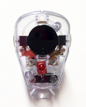 Schuko Winkelstecker mit Schalter und Diode transparent-transparent-schwarz