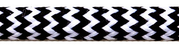 Textilkabel Schwarz-Weiß Zick Zack