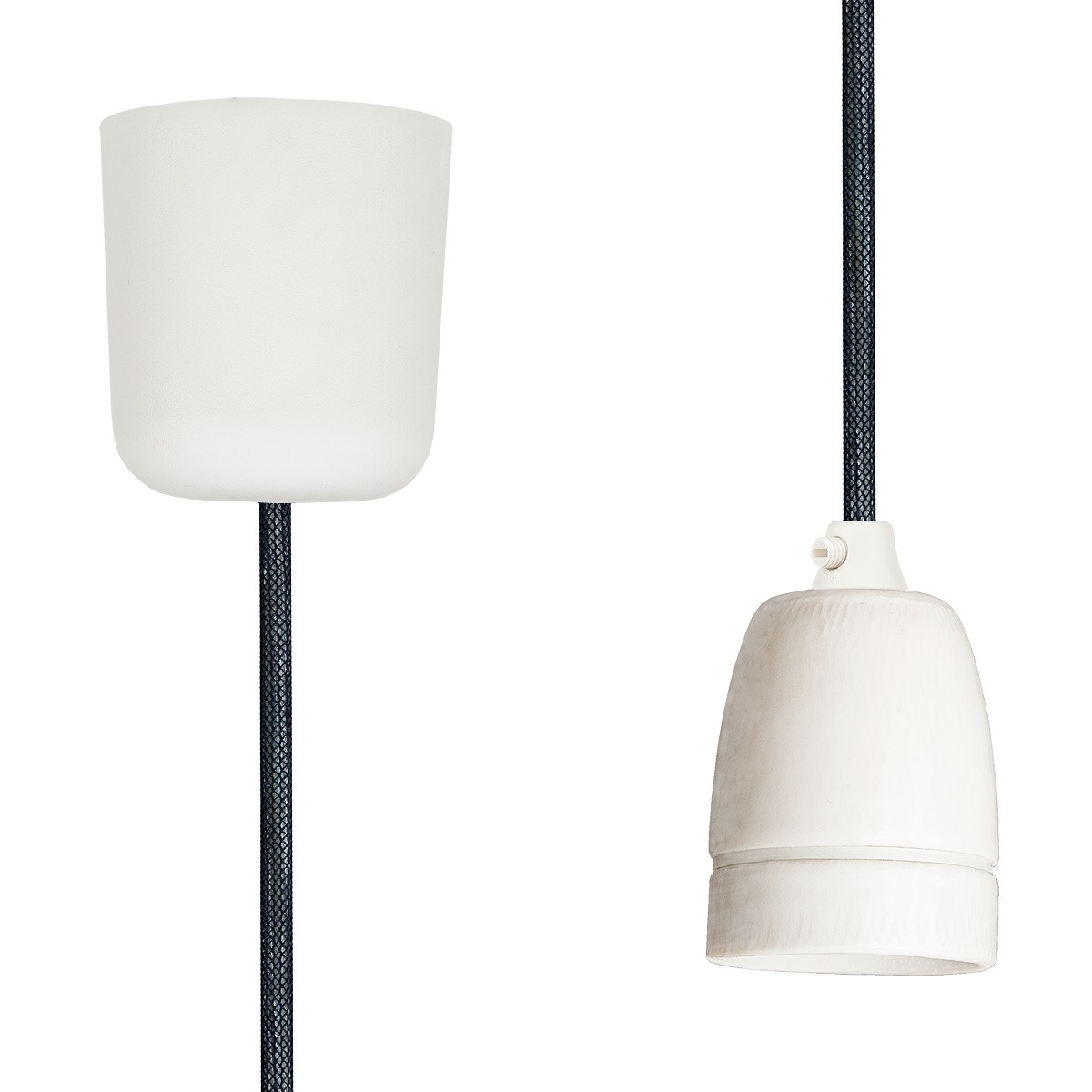 Pendant Lamp Porcelain Black Netlike