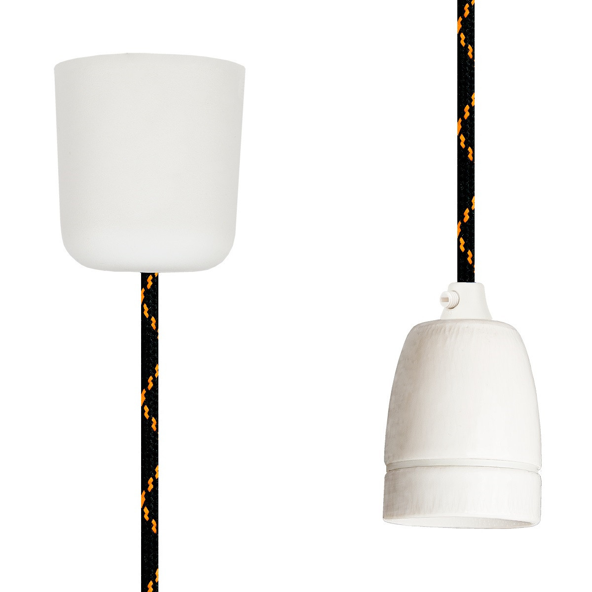Pendant Lamp Porcelain Black Orange