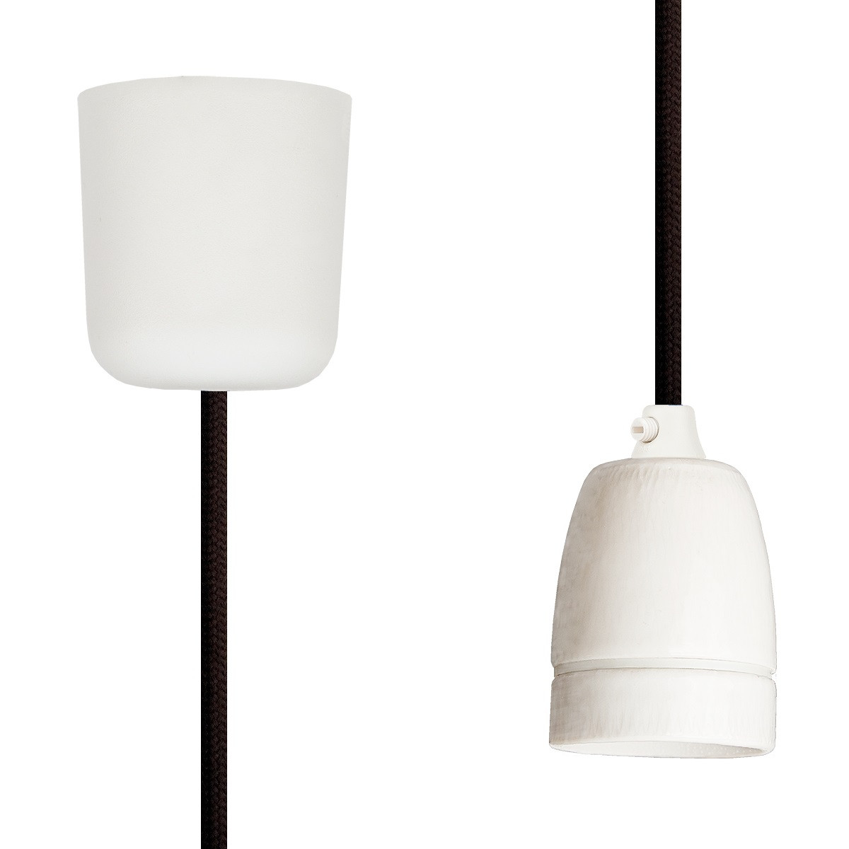 Pendant Lamp Porcelain Dark Brown