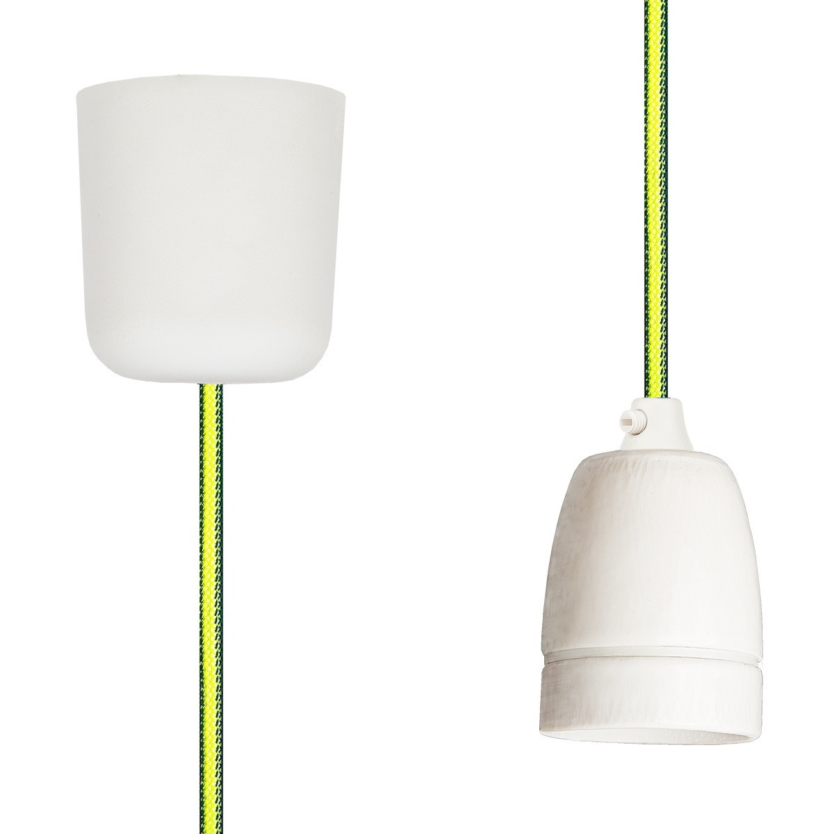 Pendant Lamp Porcelain Green-Yellow Netlike