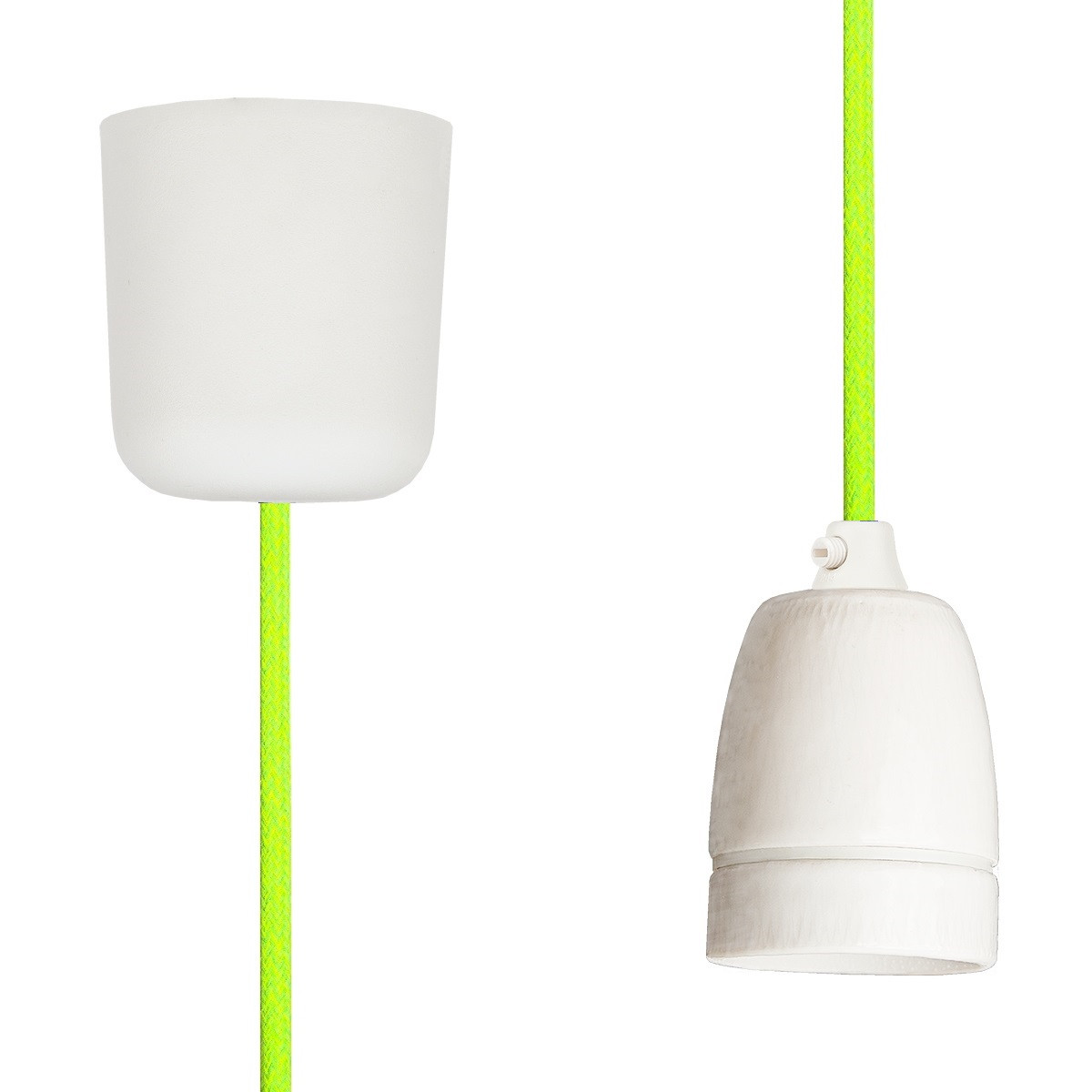 Pendant Lamp Porcelain Neon Green Yellow