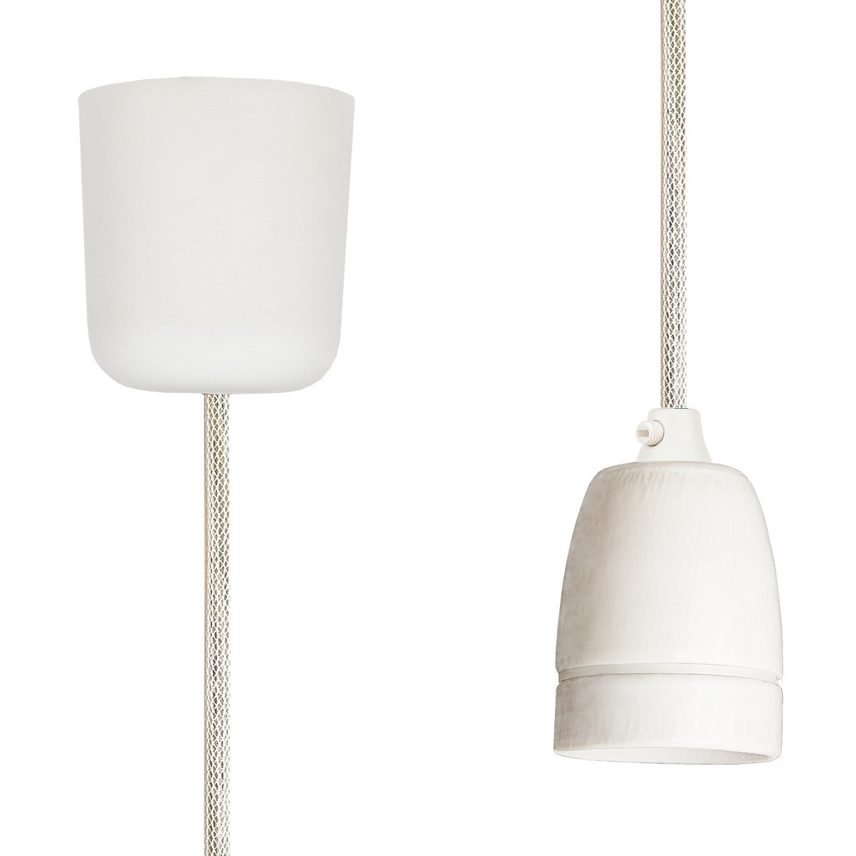 Pendant Lamp Porcelain Off White Netlike