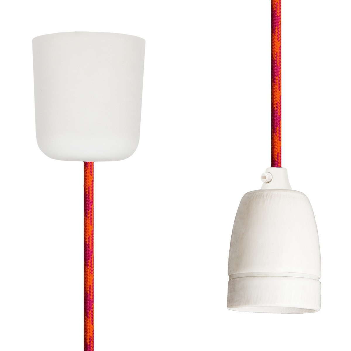 Pendant Lamp Porcelain Orange-Cerise-Cerise