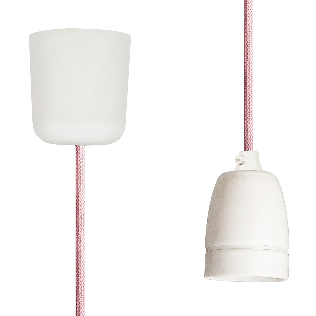 Pendant Lamp Porcelain Pastel Pink Netlike