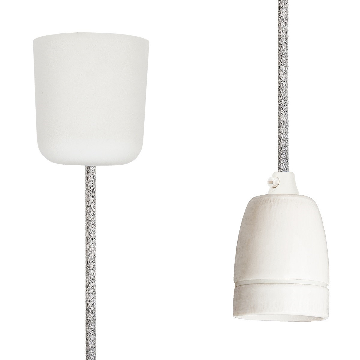 Pendant Lamp Porcelain Silver Glitter