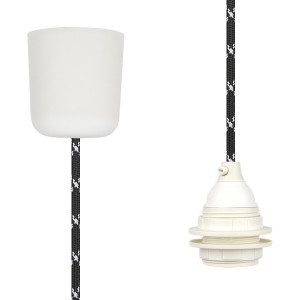 Pendant Lamp Plastic Black White