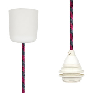 Pendant Lamp Plastic Grey-Black-Cerise