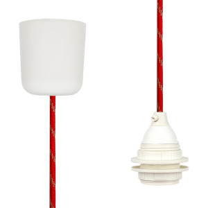 Pendant Lamp Plastic Red-Gold Twist