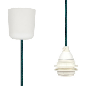 Pendant Lamp Plastic Turquoise-Black Netlike