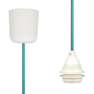 Pendant Lamp Plastic Turquoise Netlike 