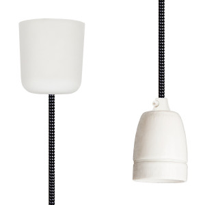 Pendant Lamp Porcelain Black-White Spots