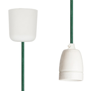 Pendant Lamp Porcelain Green Netlike