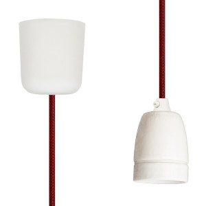 Pendant Lamp Porcelain Red Netlike