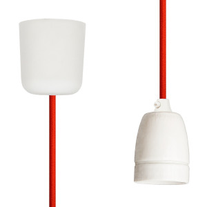 Pendant Lamp Porcelain Rust Red