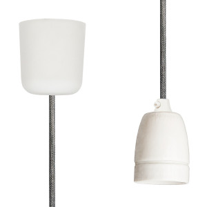 Pendant Lamp Porcelain Silver Grey Netlike