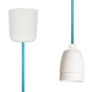 Pendant Lamp Porcelain Turquoise Netlike