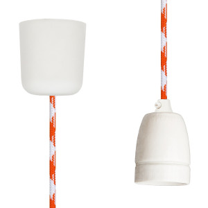 Pendant Lamp Porcelain White Orange