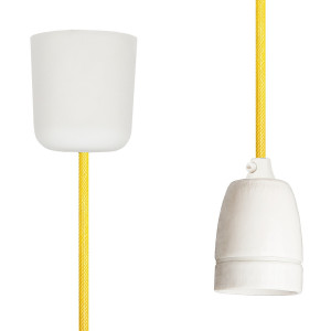 Pendant Lamp Porcelain Yellow Netlike