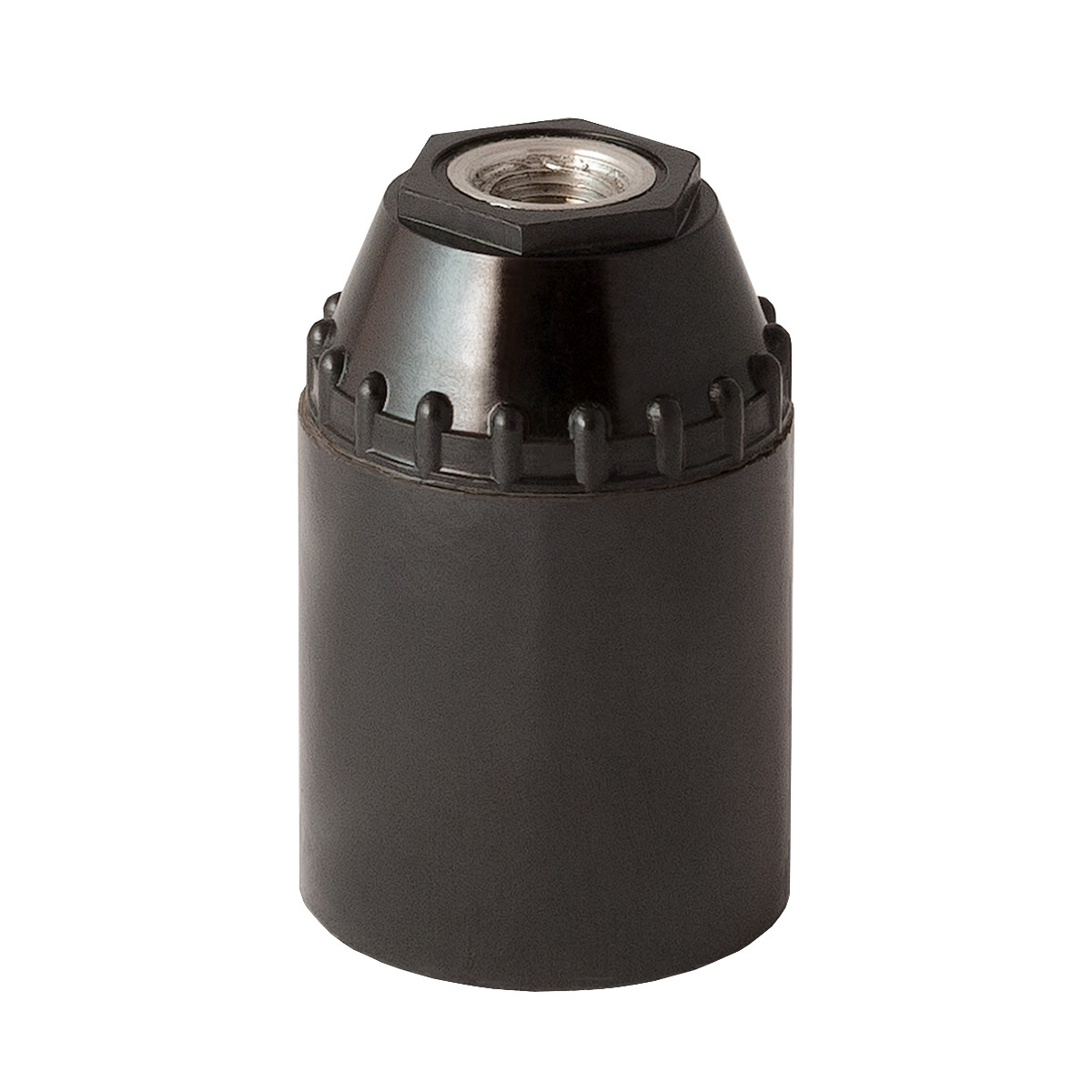 Bakelite Lamp Holder E27 Conical Unthreaded Black