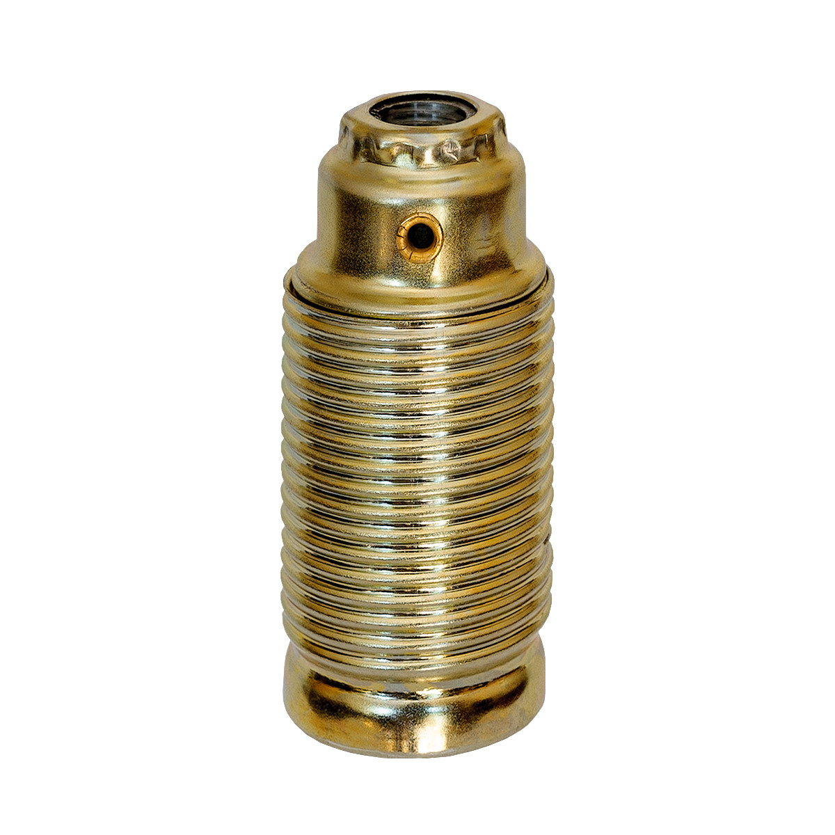 Metal Lamp Holder E14 Cylinder Shape With External Thread Gold