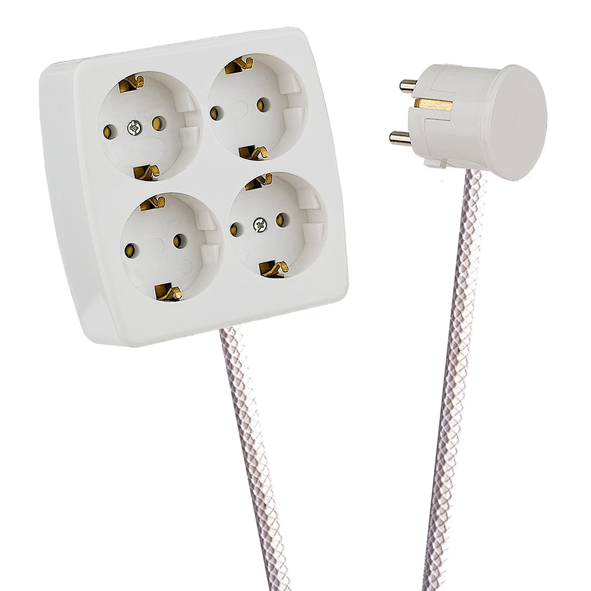 White 4-Way Socket Outlet Off White Netlike