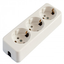 3 Socket Outlet White