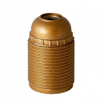 Plastic Lamp Holder E27 With External Thread Gold