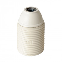 Plastic Lamp Holder E27 With External Thread White