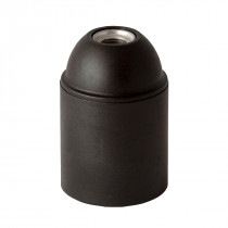 Plastic Lamp Holder E27 Unthreaded Black