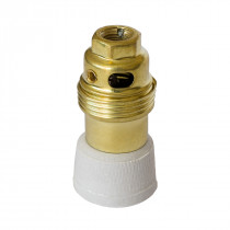 Brass/Porcelain Lamp Holder E14 Glazed