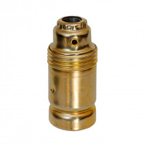 Metal Lamp Holder E14 Cylinder Shape Unthreaded Gold