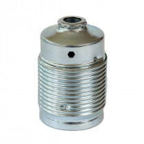 Metal Lamp Holder E27 Cylinder Shape with External Thread Silver 