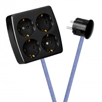 Black 4-Way Socket Outlet Lilac