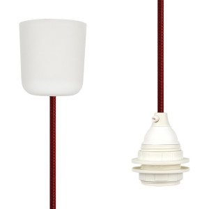 Pendant Lamp Plastic Red Netlike