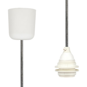 Pendant Lamp Plastic Silver Grey Netlike 