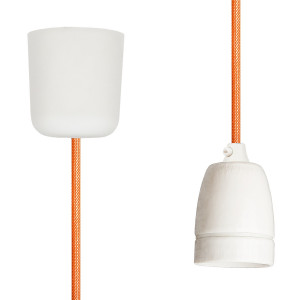 Pendant Lamp Porcelain Orange Netlike