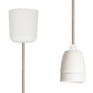 Pendant Lamp Porcelain Silver Grey Netlike