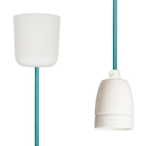 Pendant Lamp Porcelain Turquoise Netlike