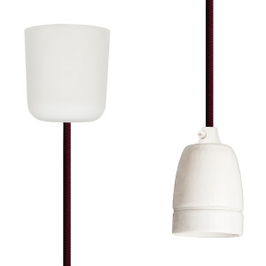 Pendant Lamp Porcelain Wine Red