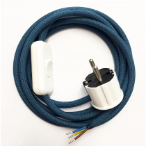 Assembled Supply Cord with Plug and Inline Cord Switch Azure 3 Core