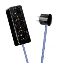 Black 3-Way Socket Outlet Lilac