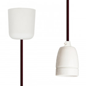 Pendant Lamp Porcelain Wine Red