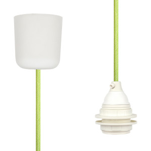 Pendant Lamp Plastic Light Green Netlike