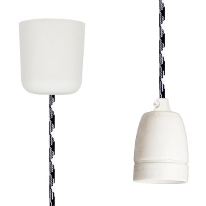 Pendant Lamp Porcelain Black-White